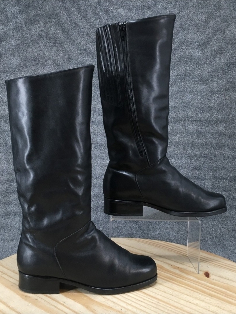Santana Canada Black Leather Lined Mid-Calf Riding Boots